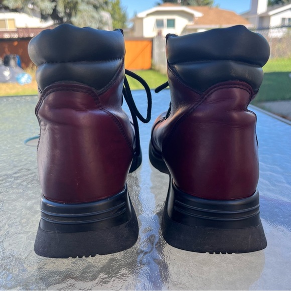 Martino Red Leather Lace Up Hiking Boots - Picture 4 of 16